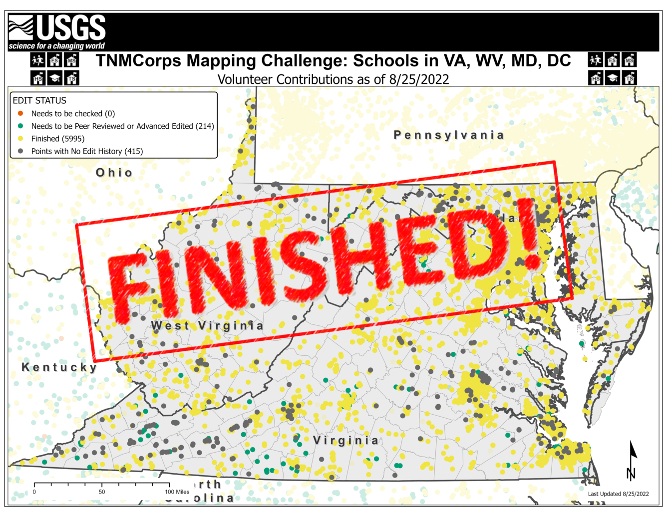 TNMCorps Mapping Challenge: Schools with No Edit History in Virginia, West Virginia, Maryland, and D.C. (08/25/22) FINISHED