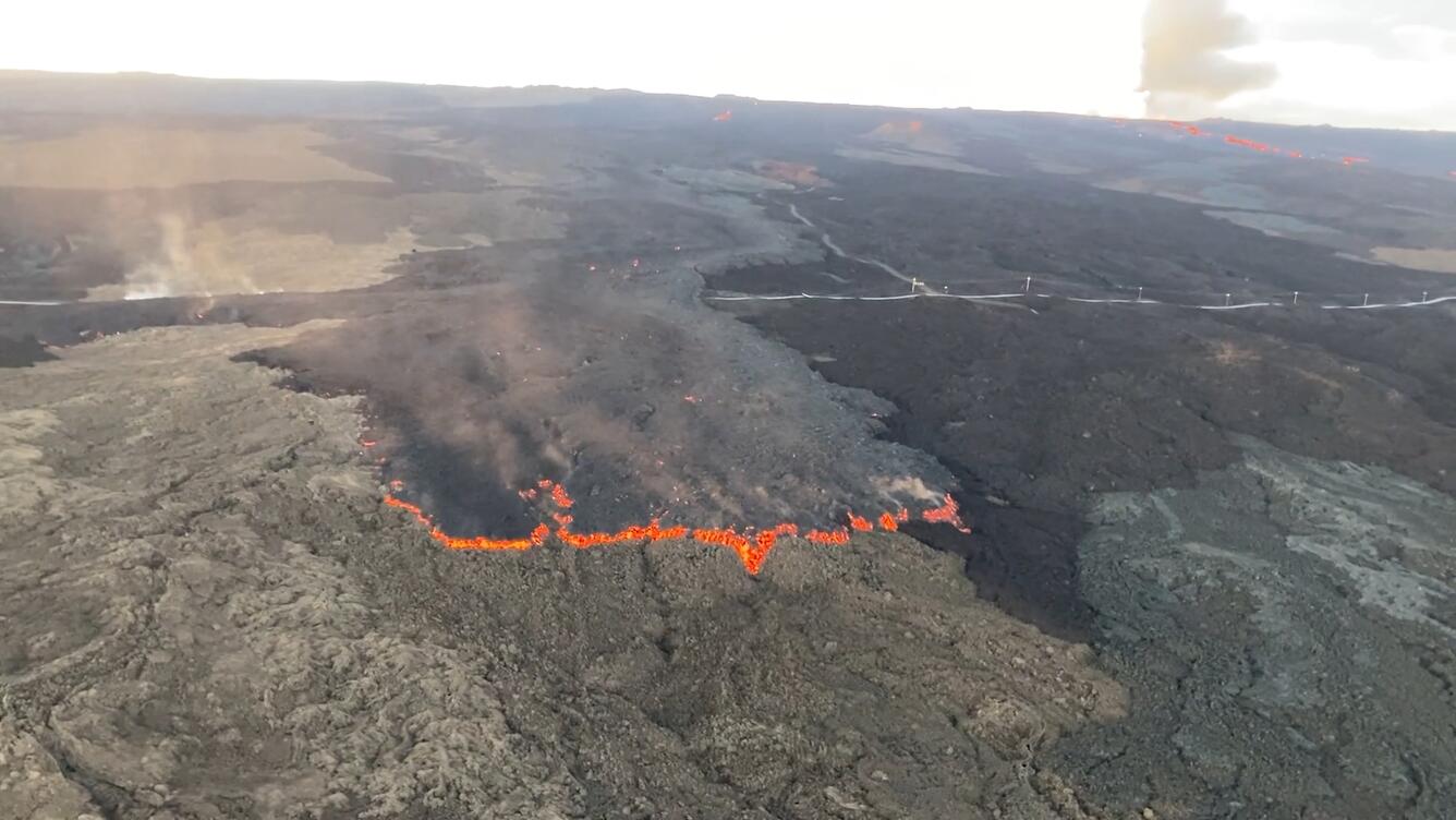 lava flow advancing from overhead