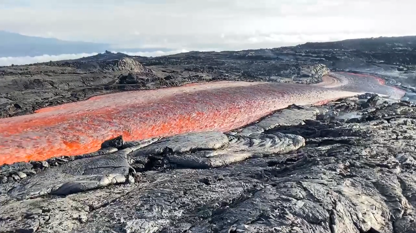 Color photograph of lava channel