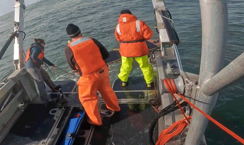 Animated GIF of wave glider test deployment in Santa Cruz, CA