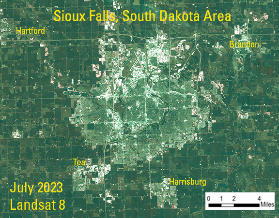 2023 Landsat 8 image of Sioux Falls Area