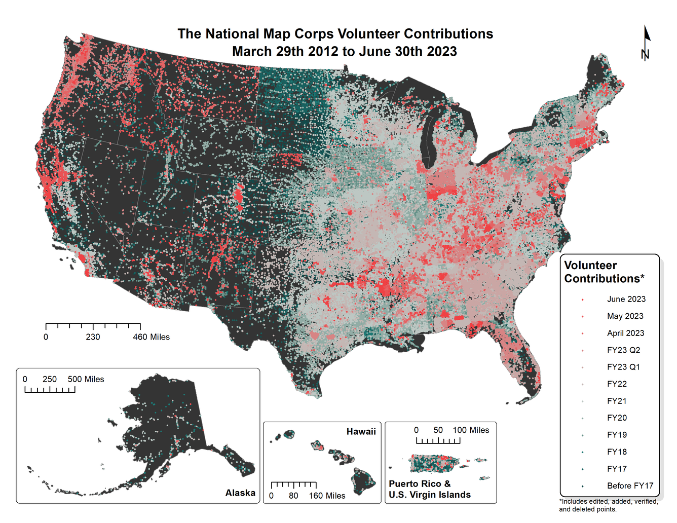 TNMCorps Status Map: Volunteer Contributions through June 30, 2023