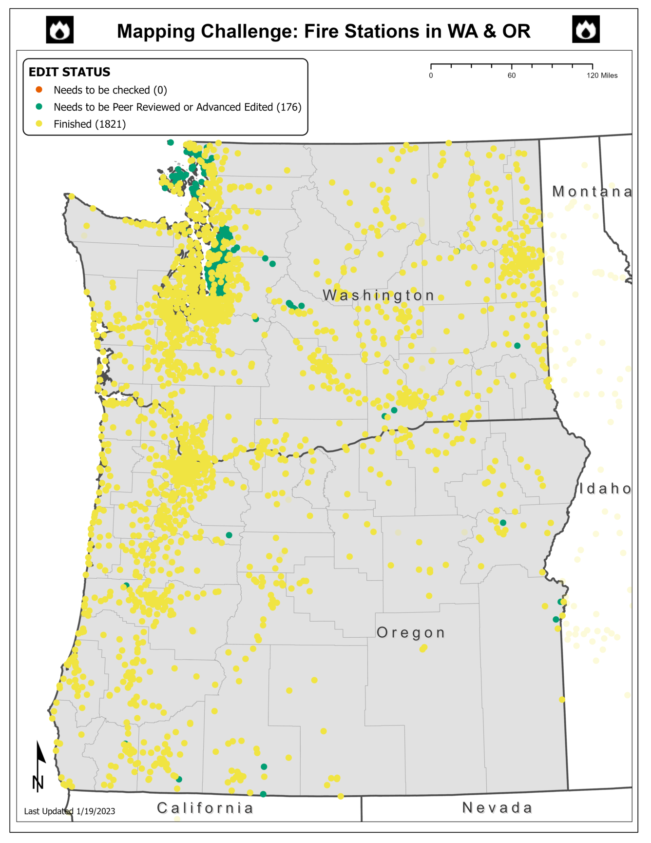 TNMCorps Mapping Challenge: Fire Stations in Washington and Oregon (01/19/2023)