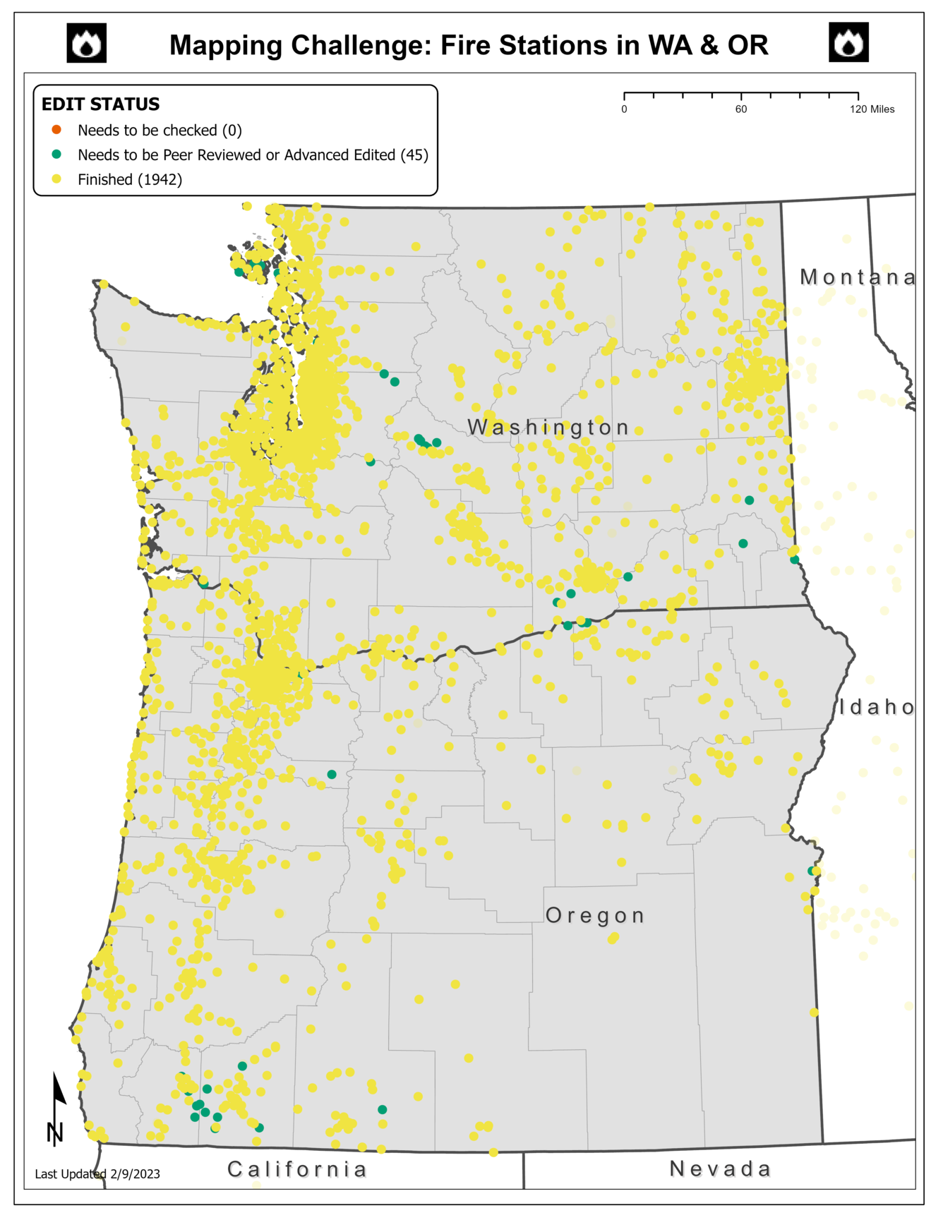 TNMCorps Mapping Challenge: Fire Stations in Washington and Oregon (02/09/2023)