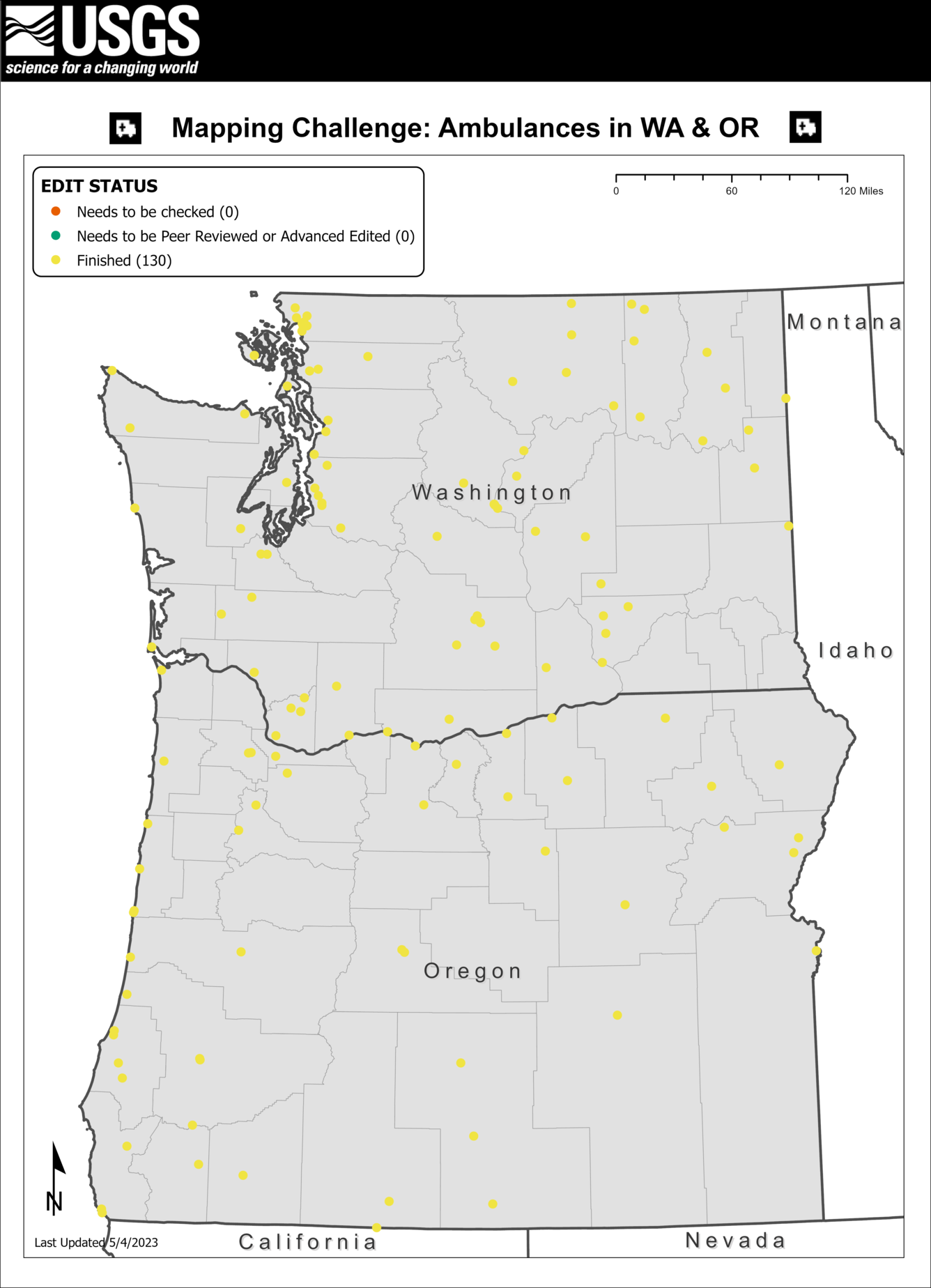 TNMCorps Mapping Challenge: Ambulances in Washington and Oregon (05/04/2023)