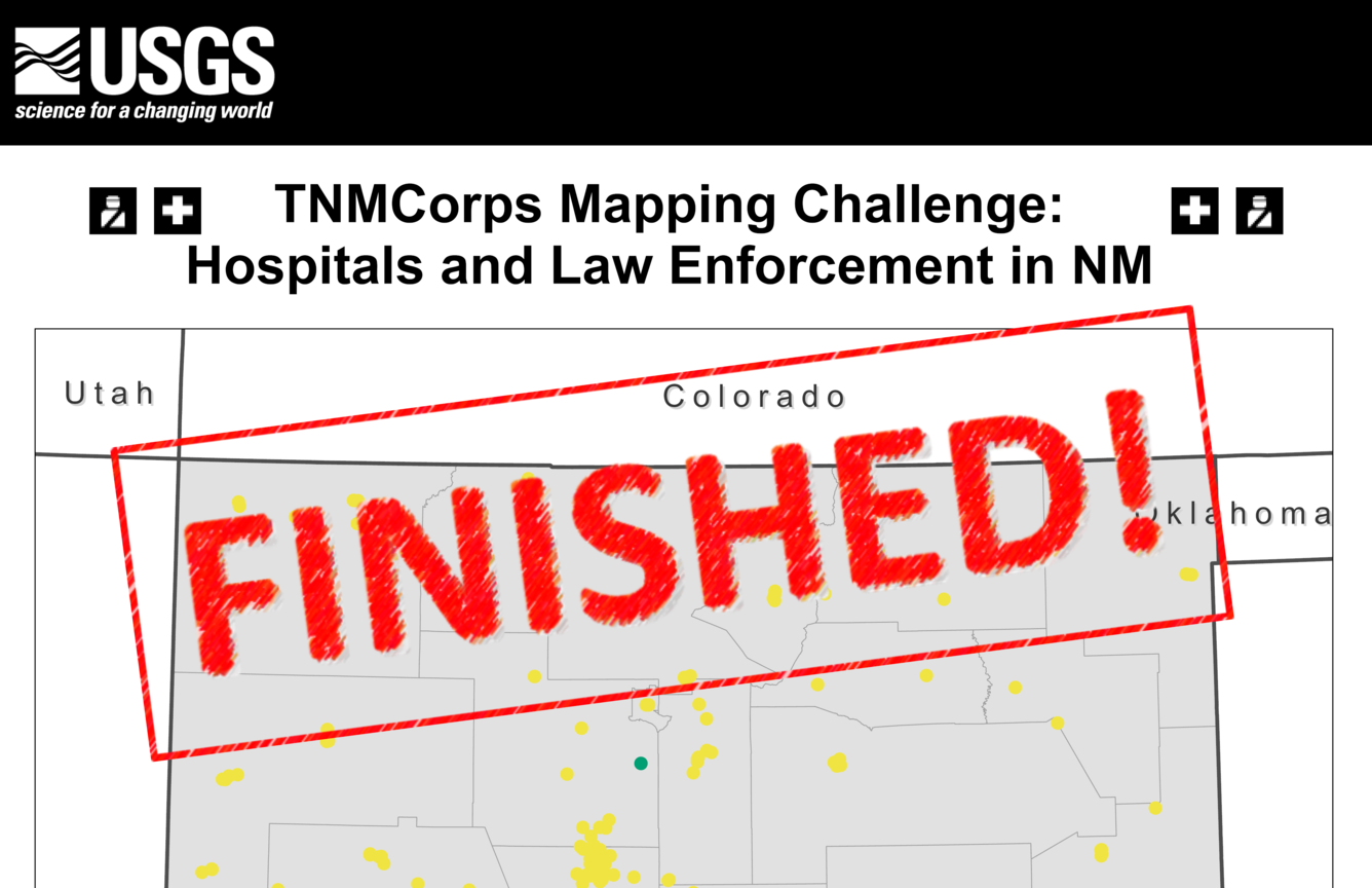 TNMCorps Mapping Challenge: Hospitals and Law Enforcement Points Without an Edit History in New Mexico (08/09/23) FINISHED