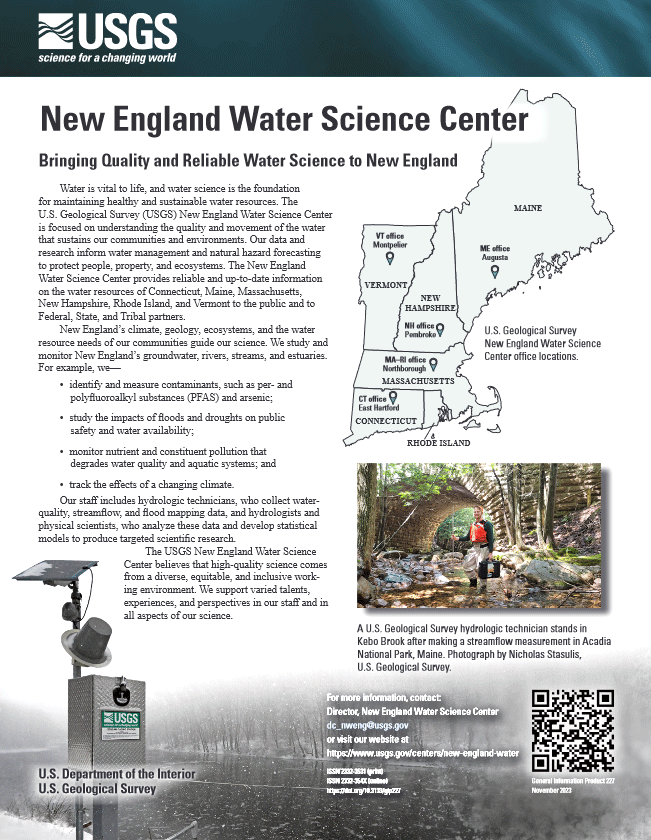 New England Water Science Center—Bringing quality and reliable water science to New England - publication screenshot