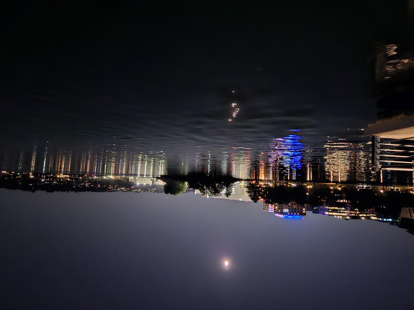 Artificial Light At Night Reflected into Lake Washington