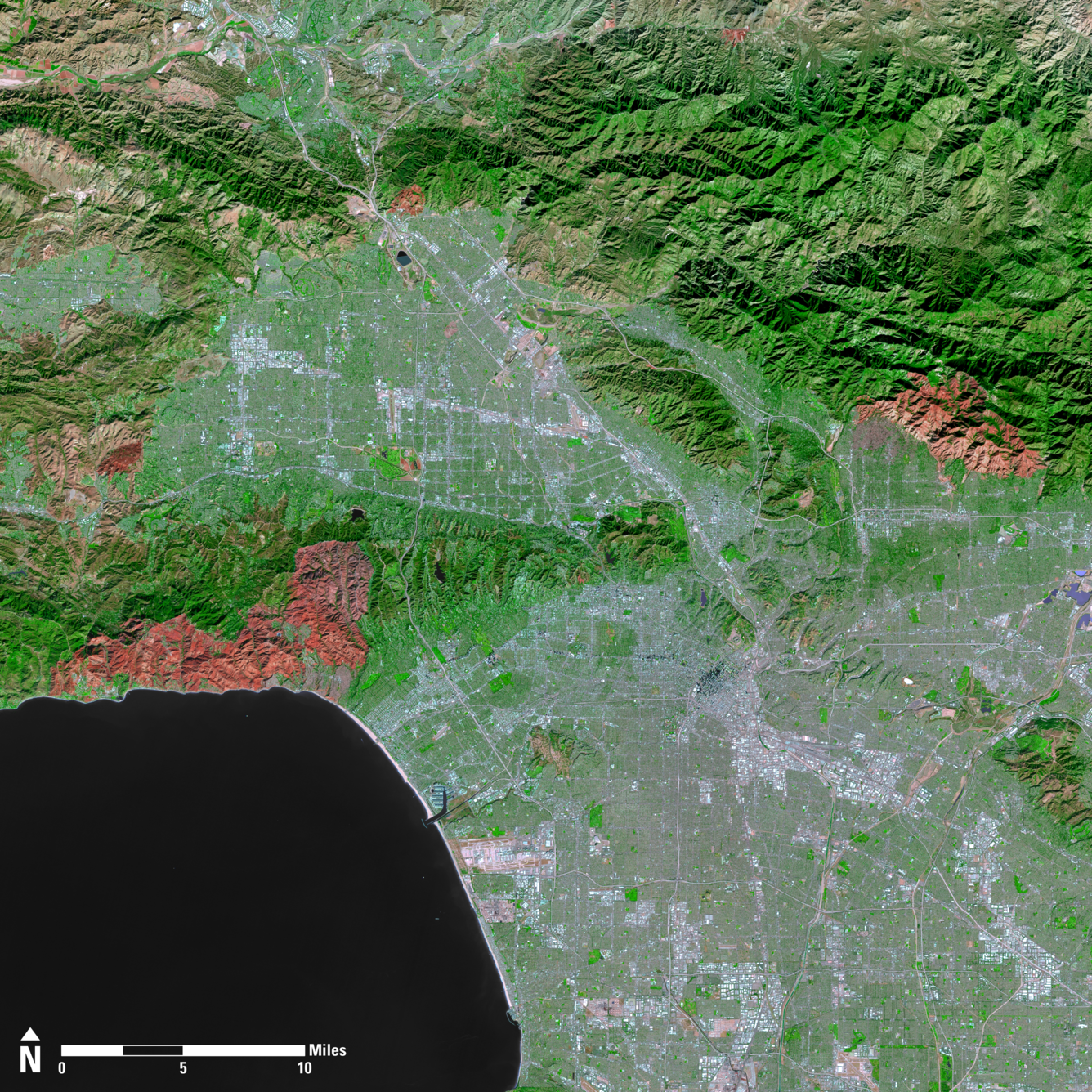 Landsat 9 Image of the Greater Los Angeles Fires - January 14, 2025 (During)