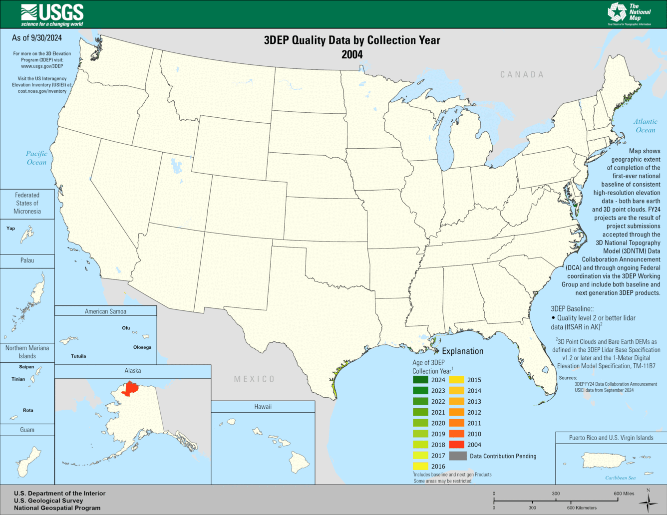 3DEP Quality Data by Collection Year Animated GIF