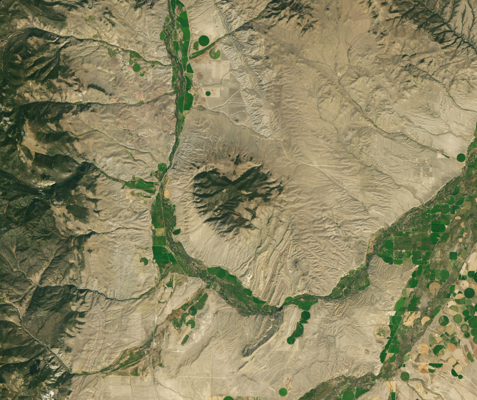 satellite image of McCartney Mountain, Montana