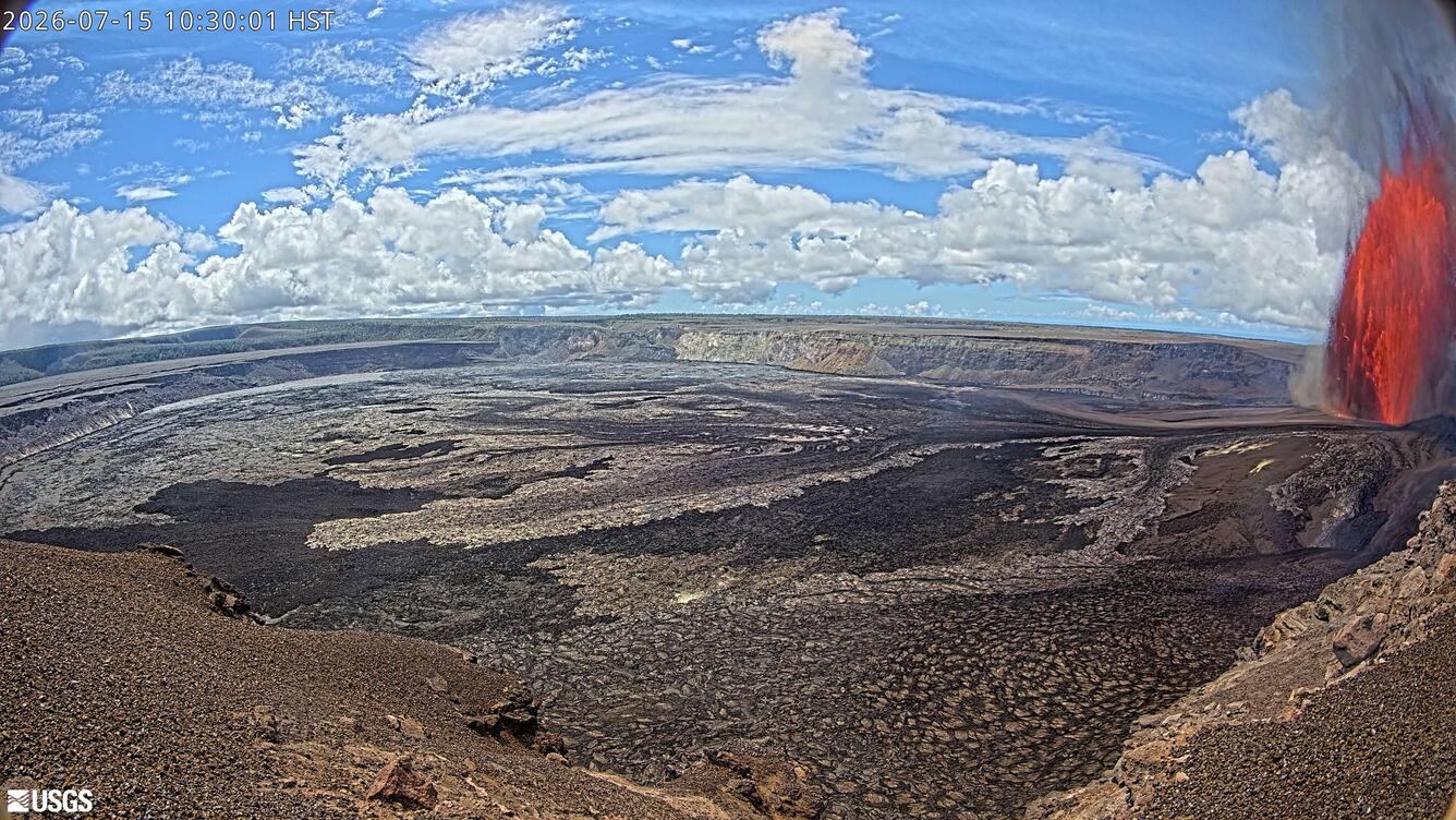 Color photograph of lava fountain