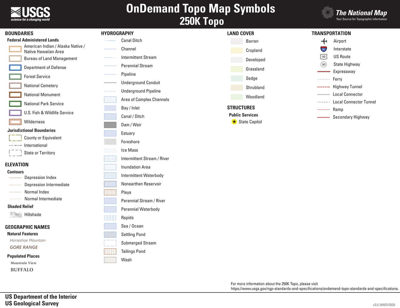 250K OnDemand Topo - Symbol Guide v3.0 - Image