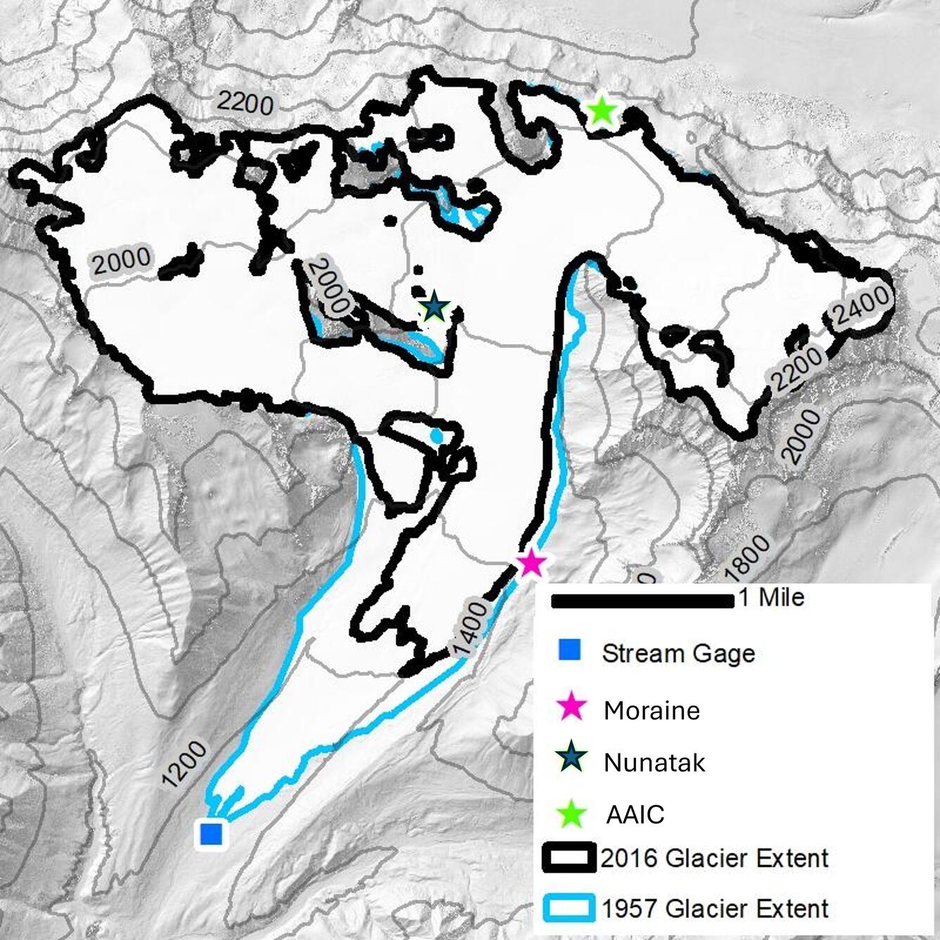 Gulkana Glacier Mass Balance Map