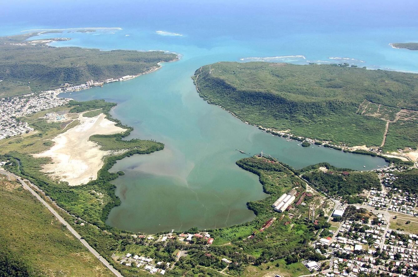 Aerial image of Bahia de Guanica in Puerto Rico