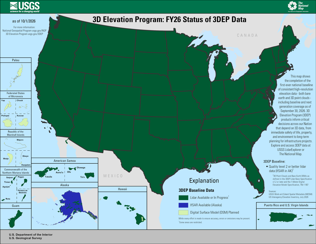 FY26 Status of 3DEP Quality Data