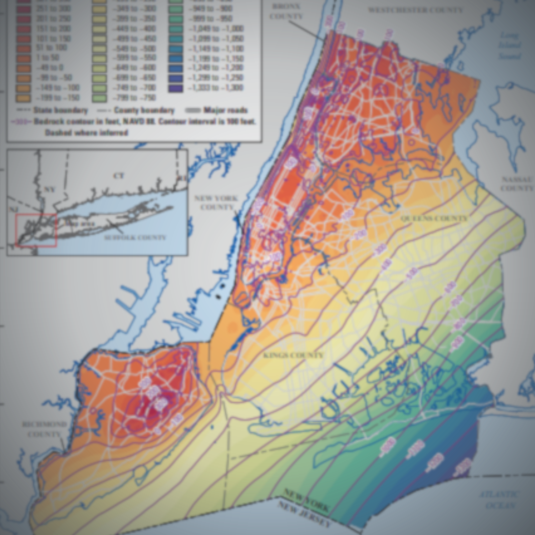 Screenshot of the NYC Bedrock and Groundwater Mapper