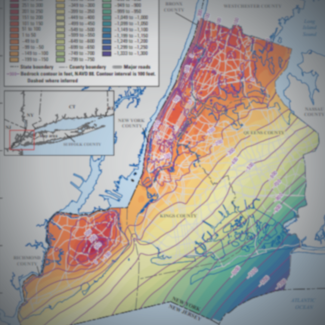 Screenshot of the NYC Bedrock and Groundwater Mapper 