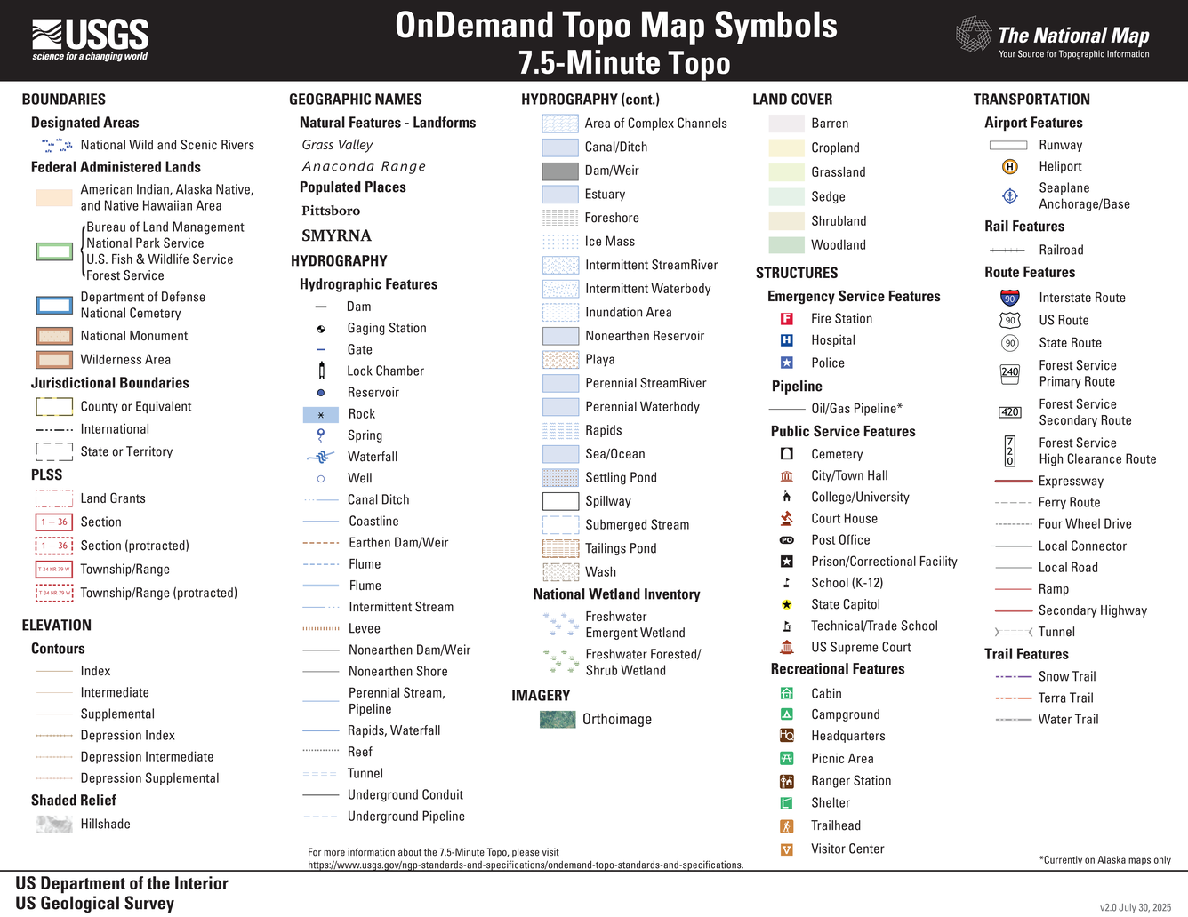 OnDemand - 7.5-Min - Map Symbol Guide - Image