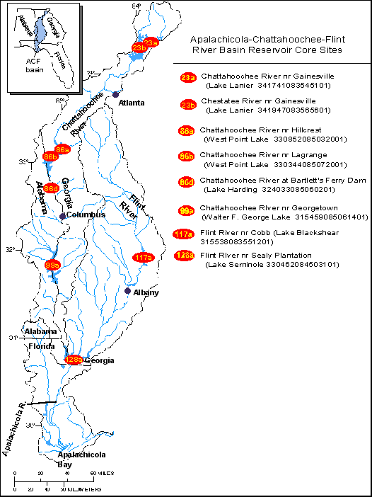 Special Studies, Reservoir Core Sites, ACF River Basin