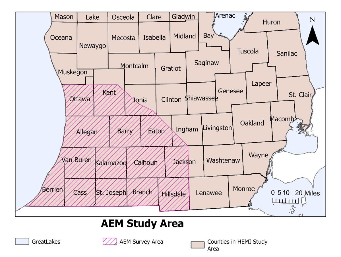 AEM Study Area of southwest Michigan