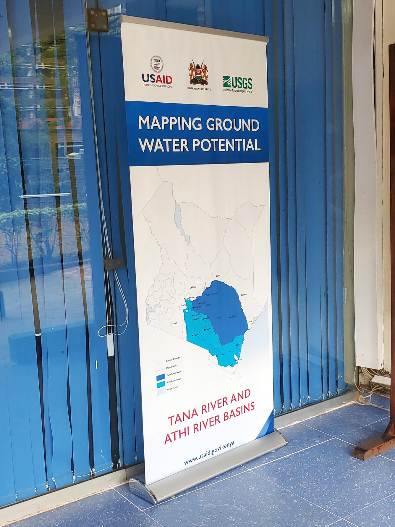 Pull-up poster for USGS groundwater workshop in Nairobi, Kenya