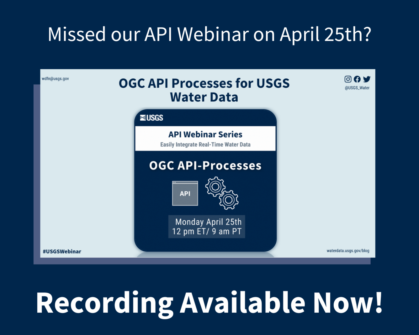 Image notifying of availability of OGC API-Processes WMA webinar