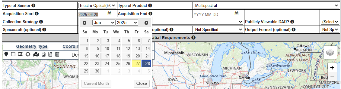 CIDR acquisition Start Date
