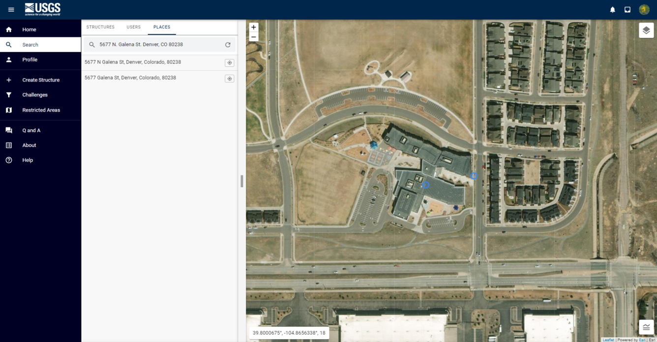 Search by address with the Places search bar