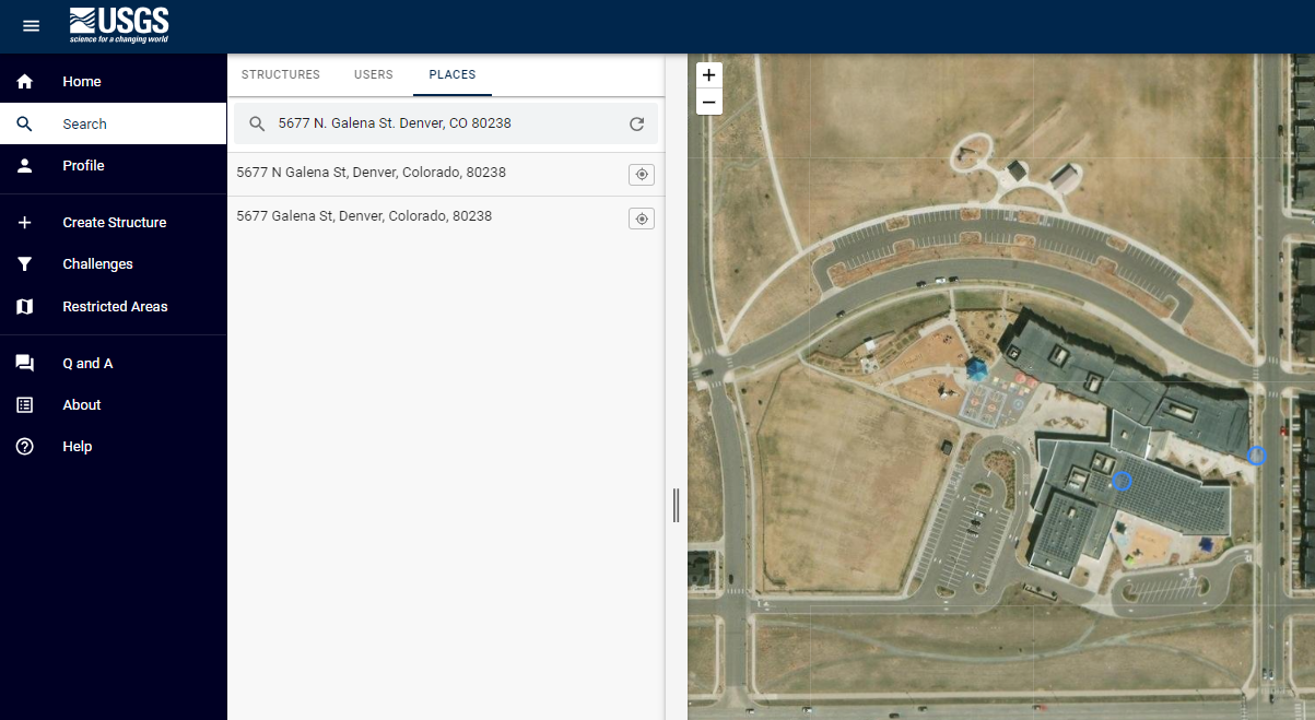 Latitude and Longitude query parameters for Inspire Elementary school in the TNMCorps editor url 