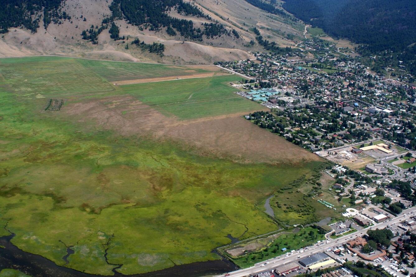 Aerial view of the National Elk Refuge 