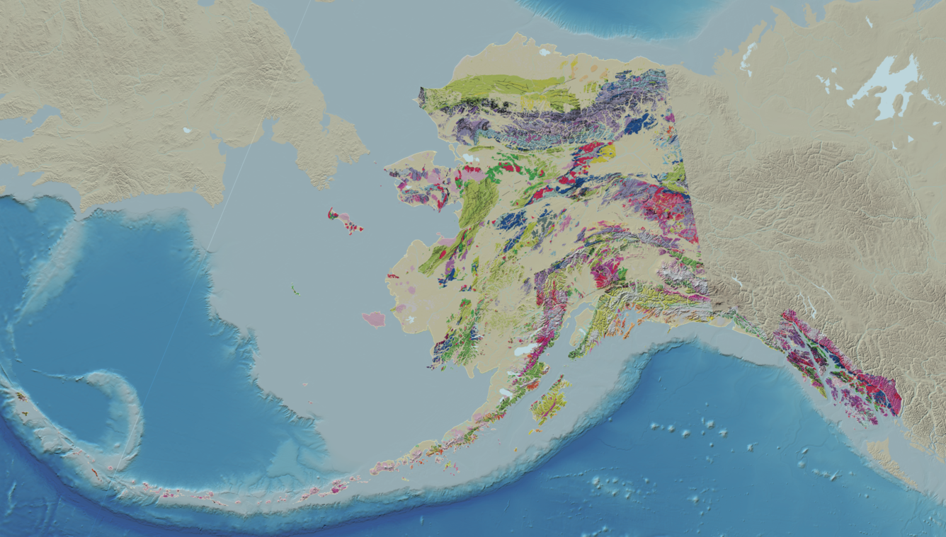 map showing the geology of Alaska