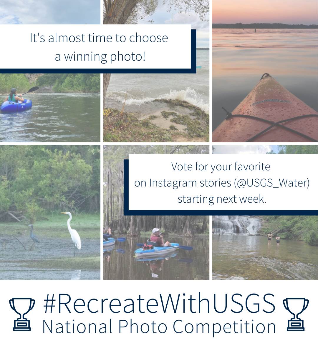 Image of a collage of RecreateWithUSGS photo competition entries.