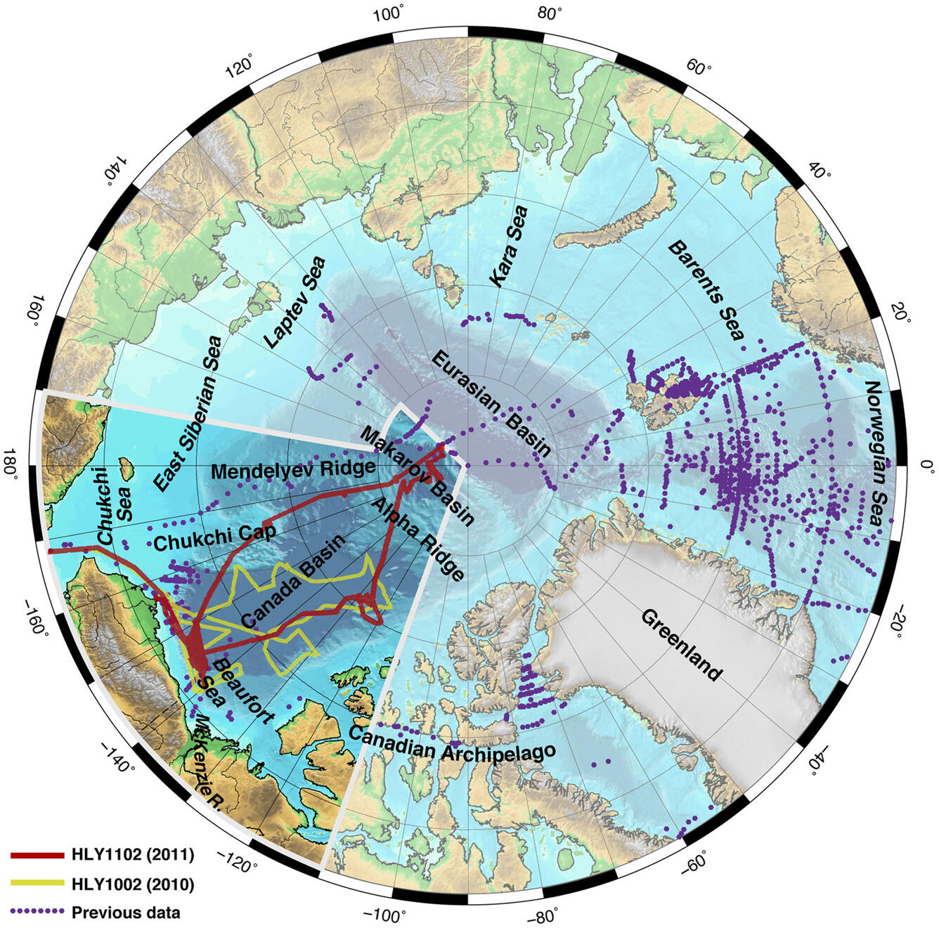 Map showing where samples were collected.