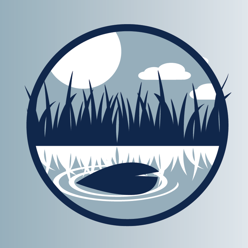 Round bluescale icon of a wetland