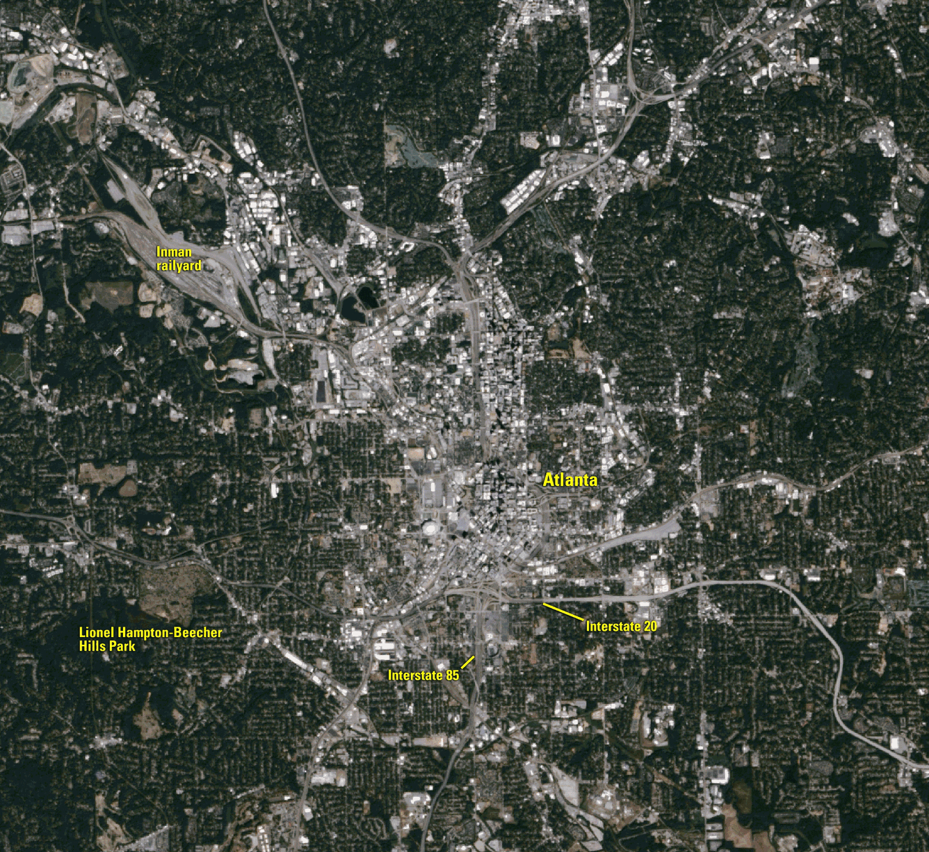 Animation demonstrating urban heat in Atlanta, GA