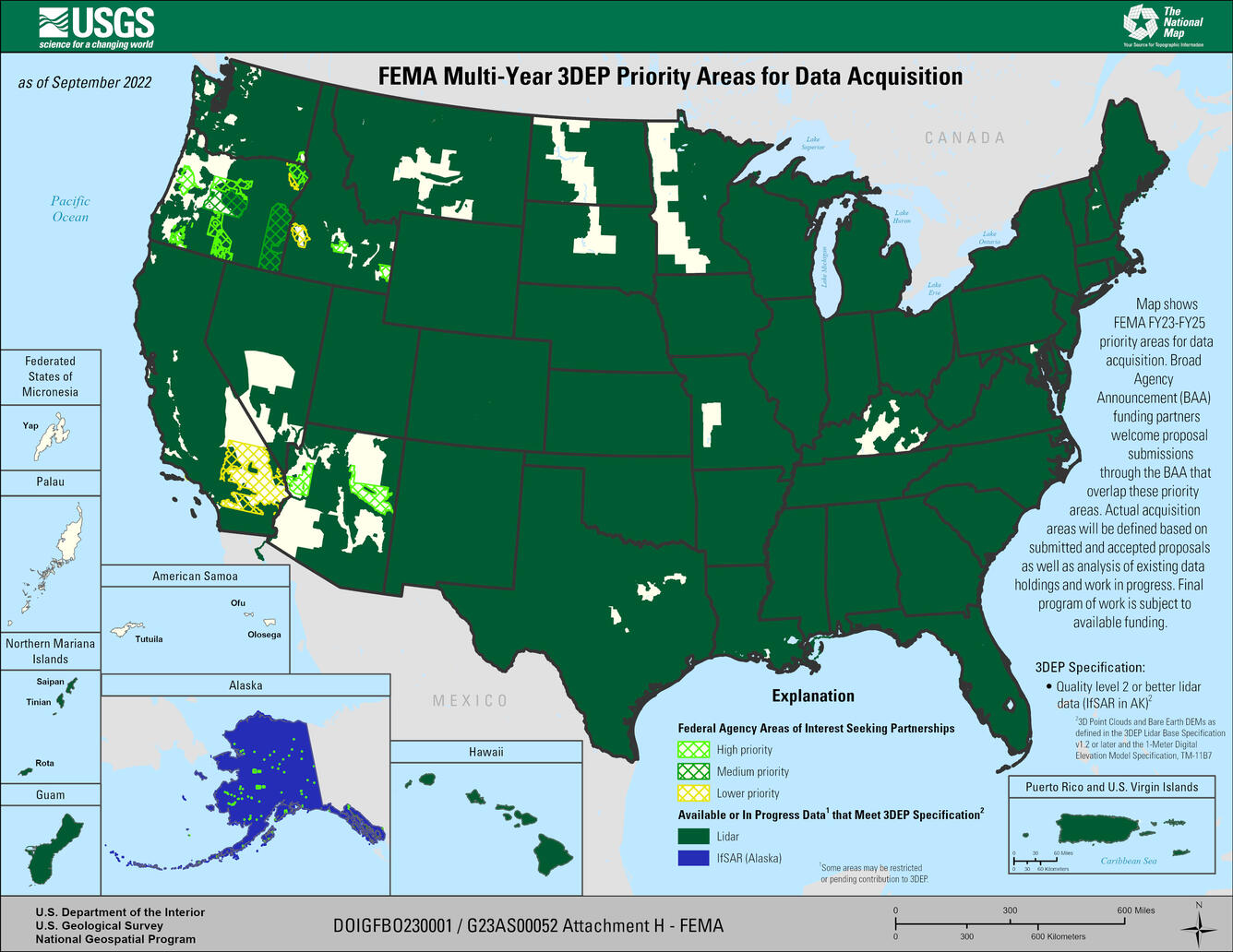 Attachment H: FY23 FEMA Multi-Year 3DEP Priority Areas