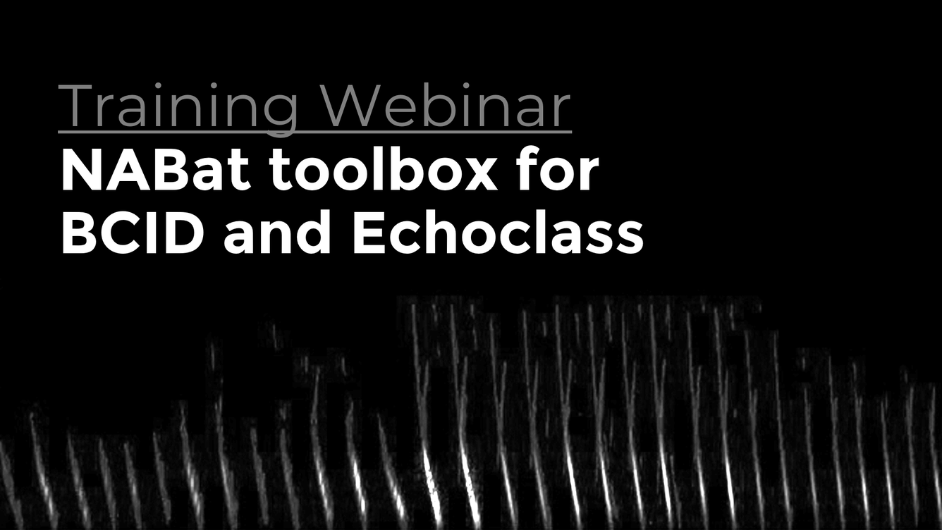Black background with the text "Training Webinar: NABAT Toolbox for BCID and Echoclass" in white text. 