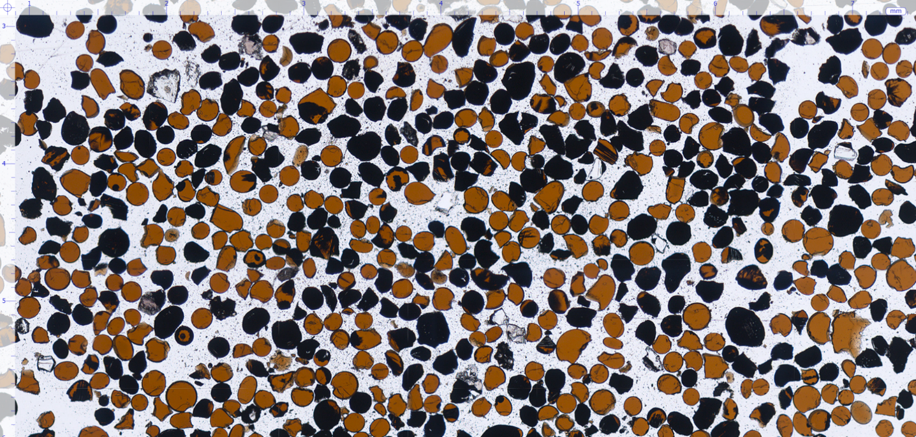 Photo of unusual soil sample that was discovered at Shorty Crater during the Apollo 17 mission to the Moon.