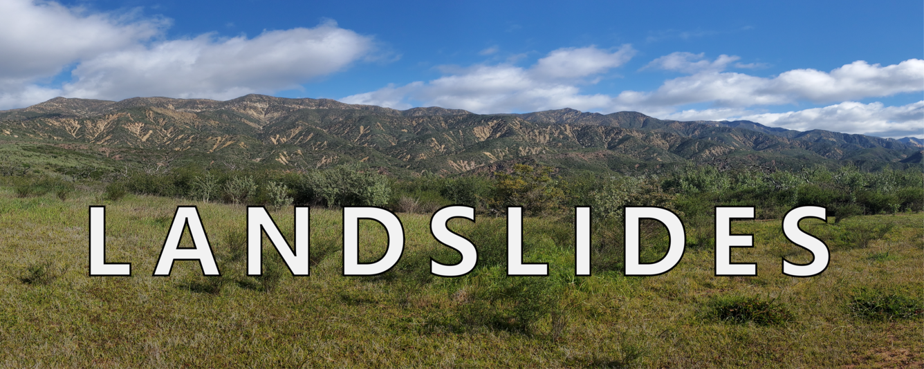 Letters with hillslope in background