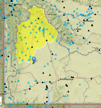 Wyoming StreamStats basin delineation at Green River below Fontenelle Reservoir