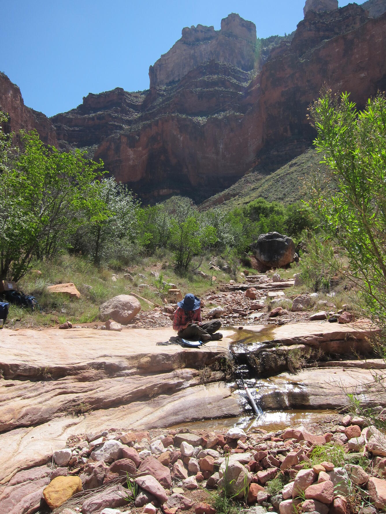Water quality sampling near Horn Creek
