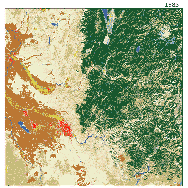 Animation of several land cover types as viewed from satellite