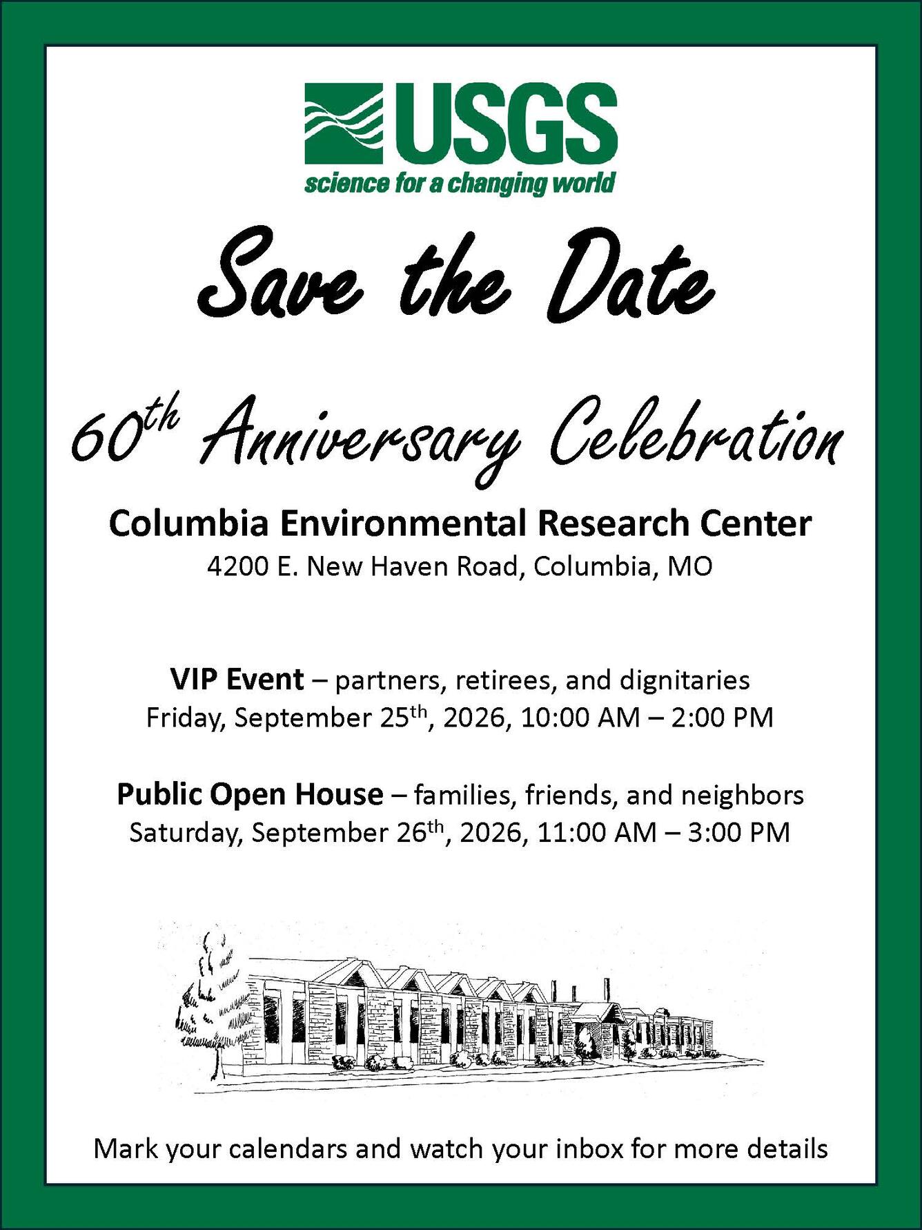 save the date invitation for CERC 60th anniversary