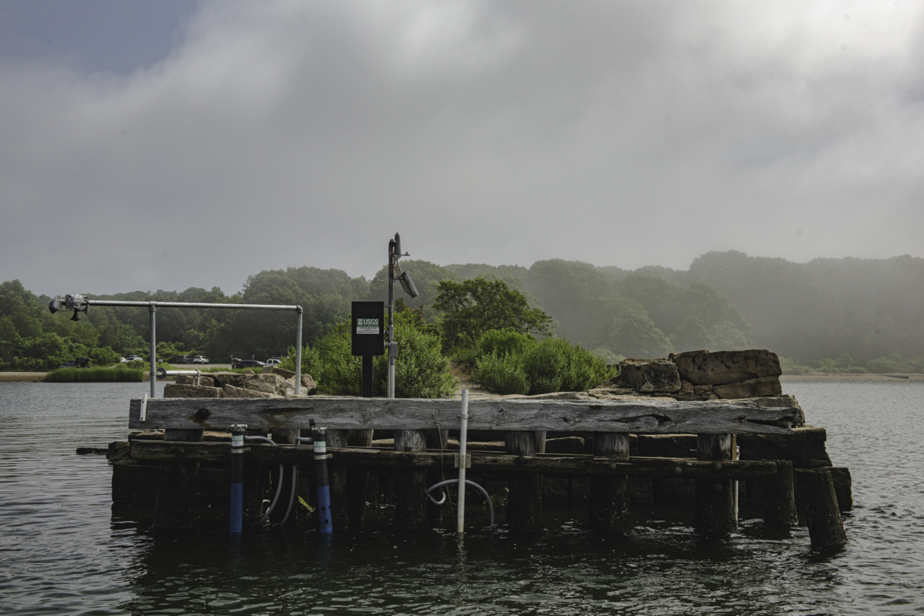 Image of continuous water quality gaging station located at Poquonnock River at Bluff Point State Park, CT