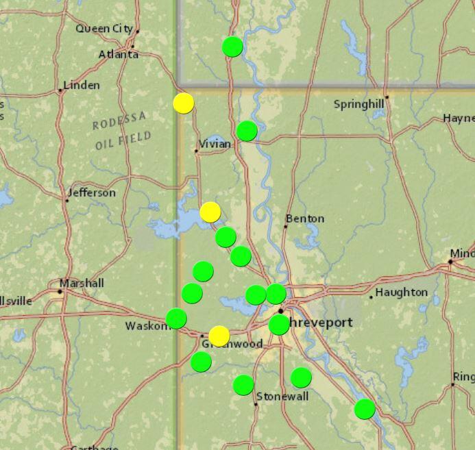 Caddo Louisiana Alert Map