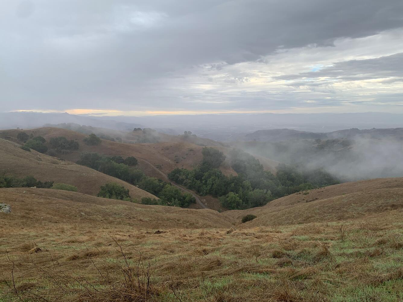Clouds and fog over mountain