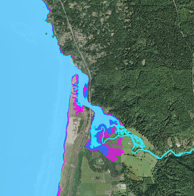 Map with flood extent data on it