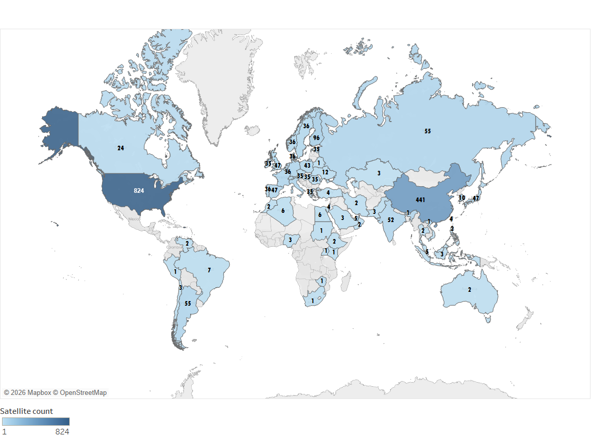 Map of Earth Observing Satellites 