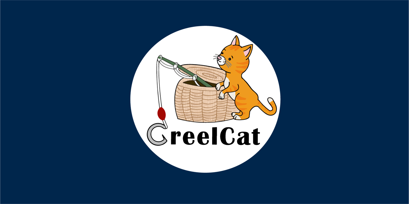 A dark blue box with a white circle. Within the white circle is a drawing of the CreelCat icon.
